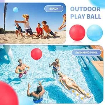 Civaner 2 Pack of 5 Inch PVC Made Dodgeball Balls, Red Blue, Suitable for Kids Outdoor Play, Exercise, Yoga