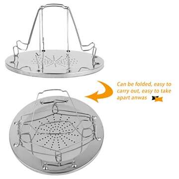 EZYoutdoor Camping Toaster for Gas Stove – 4-Slice Stainless Steel Stovetop Bread Toast Rack for Outdoor Cooking, Hiking, BBQ, and Picnics – Compact and Portable Camp Stove Toaster