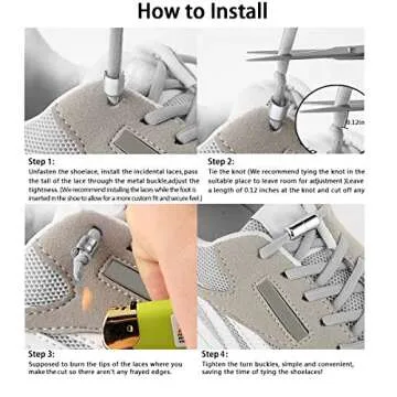 Elastic Shoe Laces for Kids and Adults Sneakers,Elastic No Tie Shoelaces White