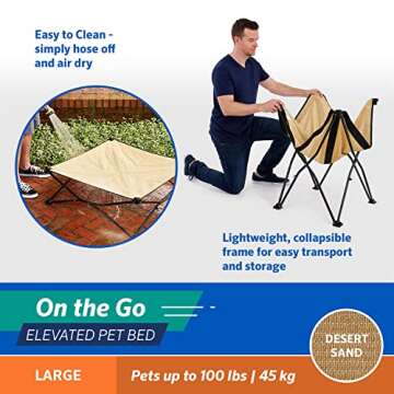 On The Go Pet Bed - Desert Sand - Large (36" x 36")