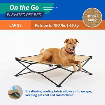 On The Go Pet Bed - Desert Sand - Large (36" x 36")