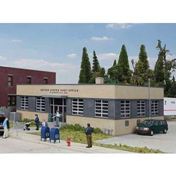 Walthers Cornerstone Brick Post Office Kit - Realistic HO Scale Model for Train Enthusiasts
