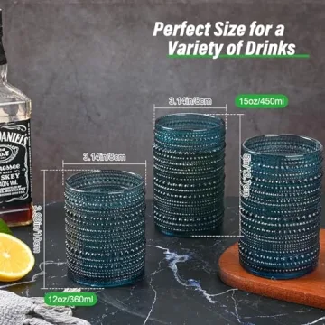 ZMOWIPDL Vintage Glassware Set of 12 Elegant Drinkware