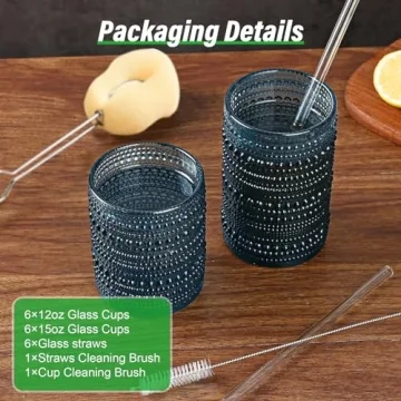 ZMOWIPDL Vintage Glassware Set of 12 Elegant Drinkware