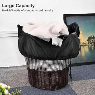 2 Pack Heavy Duty Large Laundry Bag 28 x 45 inch Extra Hamper Bag Dirty Laundry Bags Clothes Organizer Drawstring Cloth Laundry Bag Travel Laundry Bag for Camp Home College Dorm Black
