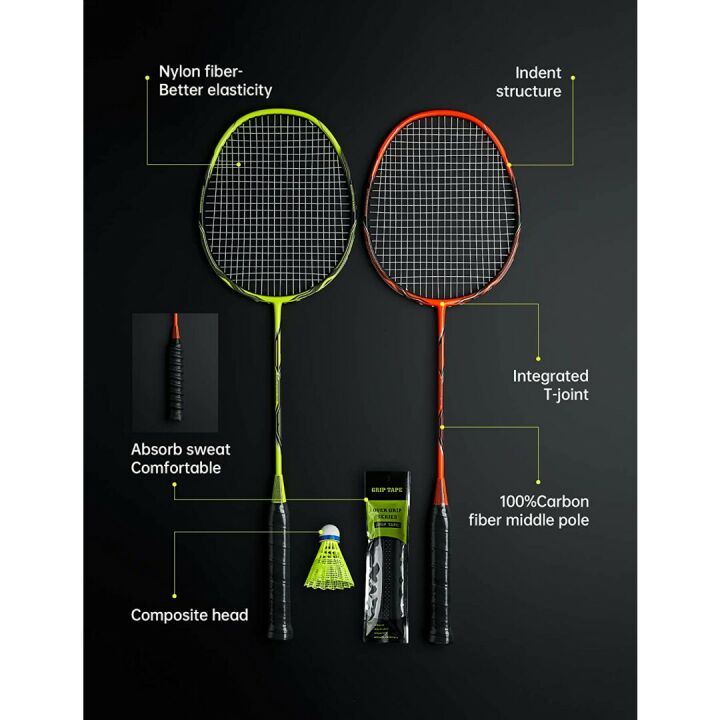 Carbon Fiber Badminton Rackets for Gym and Home