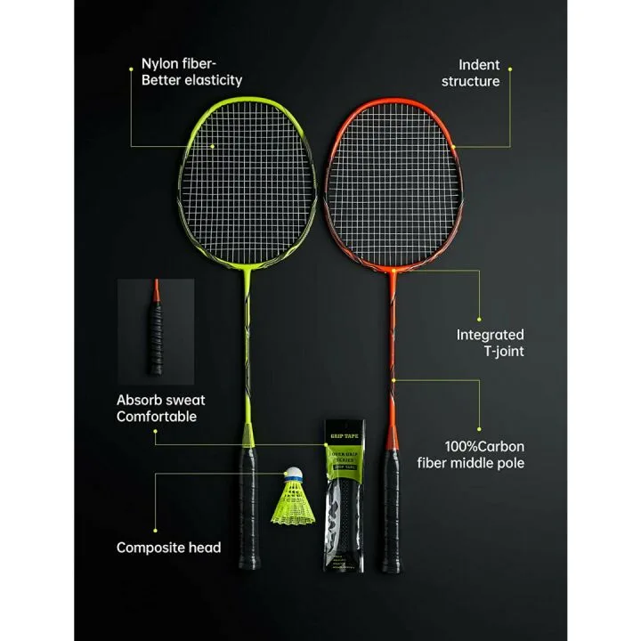 Carbon Fiber Badminton Rackets for Gym and Home