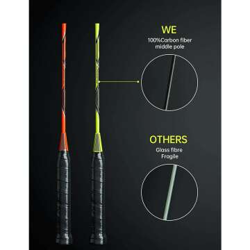 Carbon Fiber Badminton Rackets for Gym and Home