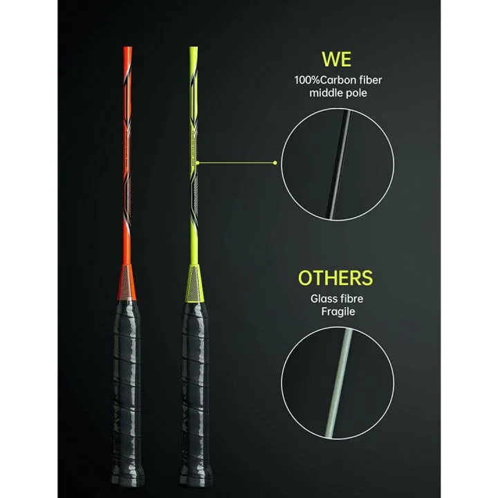 Carbon Fiber Badminton Rackets for Gym and Home