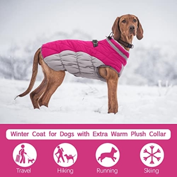 FUAMEY Dog Coat - Waterproof, Windproof, Reflective Cold Weather Jacket for Dogs