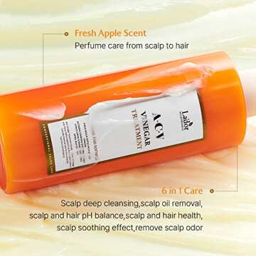 LA'DOR Apple Cider Vinegar Clarifying Treatment w/Tea Tree Sub-Acidic pH-balanced - Glossy Shine Refreshing for Greasy Dandruff Oily Scalp Hair Free of Silicone Paraben Sulfate 5.07 Fl Oz LADOR Korea