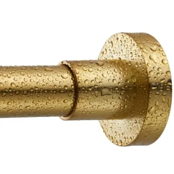 EBOATOP Shower Curtain Tension Rod - No Drill, Gold Finish