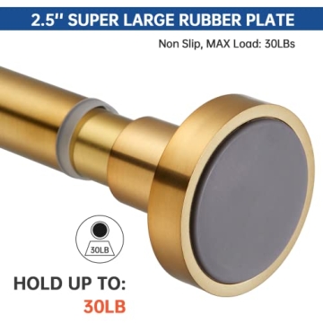 EBOATOP Shower Curtain Tension Rod - No Drill, Gold Finish