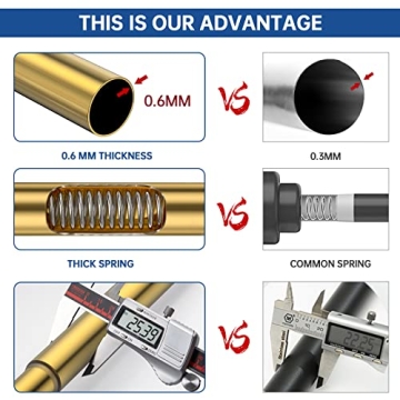 EBOATOP Shower Curtain Tension Rod - No Drill, Gold Finish