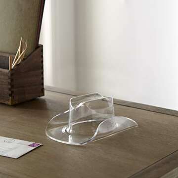 Huang Acrylic Small Clear Cowboy Hat | Perfect for Home Decor, Chip and Dip Serving Bowl, or Candy | Used for Decor, Dinning, Serving, Hosting | Durable Construction, Easy to Clean