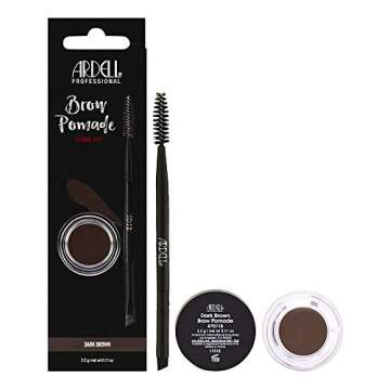 Ardell Brow Pomade - Dark Brown, Smudge-Proof Long-Lasting Eyebrow Makeup, with Dual-Ended Precision...