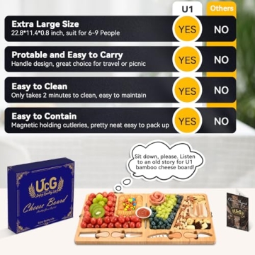 Bamboo Charcuterie Board Set - Unique Gift for Entertaining