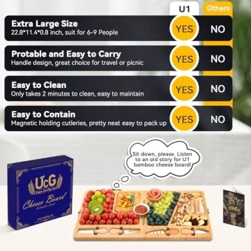 Bamboo Charcuterie Board Set - Unique Gift for Entertaining