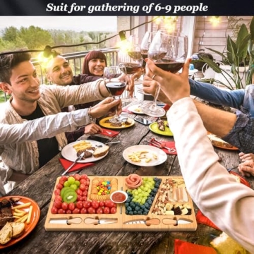 Bamboo Charcuterie Board Set - Unique Gift for Entertaining