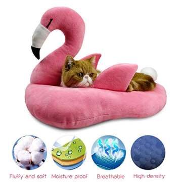 WarmShe Pet Cat Bed House Cute Banana, Warm Soft Punny Dogs Sofa Sleeping Playing Resting Bed, Lovely Pet Supplies for Cats Kittens (Large, Pink)