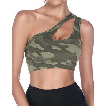 Sykooria Women's Stylish One Shoulder Sports Bra for Comfort