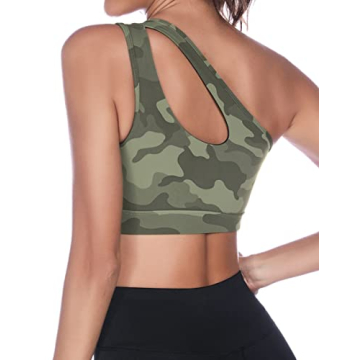 Sykooria Women's Stylish One Shoulder Sports Bra for Comfort