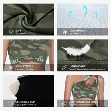 Sykooria Women's Stylish One Shoulder Sports Bra for Comfort