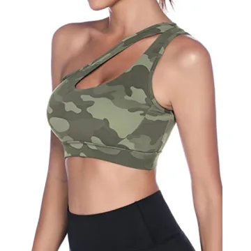 Sykooria Women's Stylish One Shoulder Sports Bra for Comfort