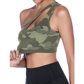 Sykooria Women's Stylish One Shoulder Sports Bra for Comfort