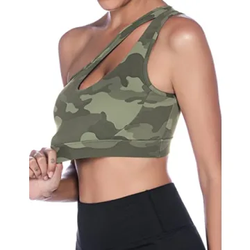 Sykooria Women's Stylish One Shoulder Sports Bra for Comfort