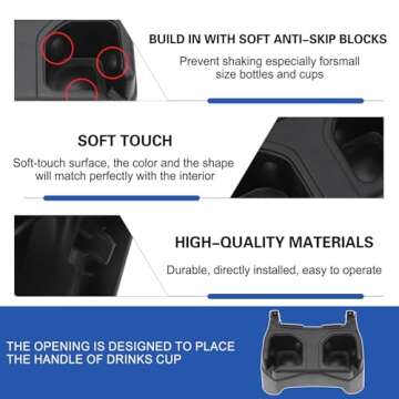 KMFCDAE Cup Holder for Jeep JL JT - Dual Drink Organizer
