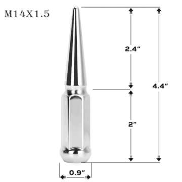 DYNOFIT 14mmx1.5 Wheel Spike Lug Nuts - Stylish and Durable