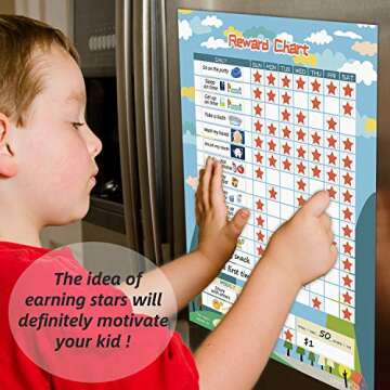 JJPRO Kids Reward Chart - Magnetic, Customizable Fun