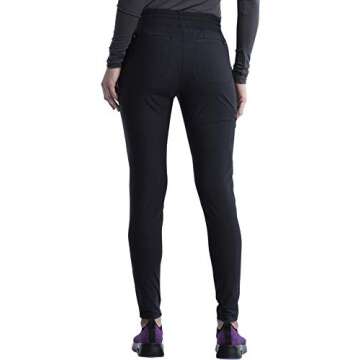 Form Scrub Pants for Women, Knit Drawstring Scrubs for Women CK095P, M Petite, Black