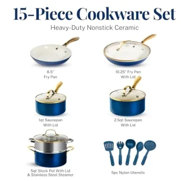 Gotham Steel 15 Pc Nonstick Ceramic Cookware Set