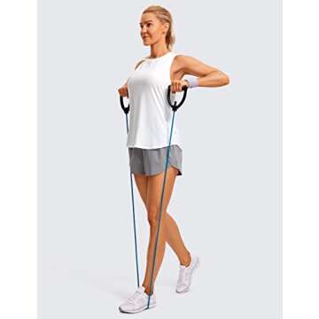 CRZ YOGA Lightweight Racerback Tank Tops for Women High Neck Workout Athletic Running Sleeveless Shirts White Large