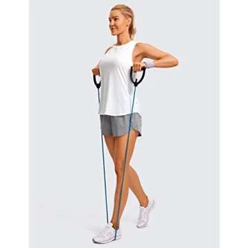 CRZ YOGA Lightweight Racerback Tank Tops for Women High Neck Workout Athletic Running Sleeveless Shirts White Large