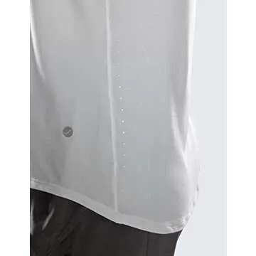 CRZ YOGA Lightweight Racerback Tank Tops for Women High Neck Workout Athletic Running Sleeveless Shirts White Large