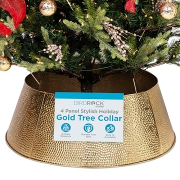 Hammered Metal Christmas Tree Collar by BIRDROCK HOME