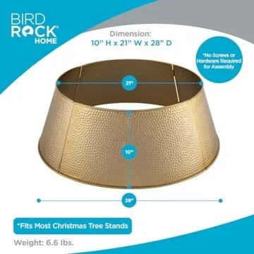Hammered Metal Christmas Tree Collar by BIRDROCK HOME