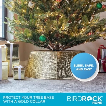 Hammered Metal Christmas Tree Collar by BIRDROCK HOME