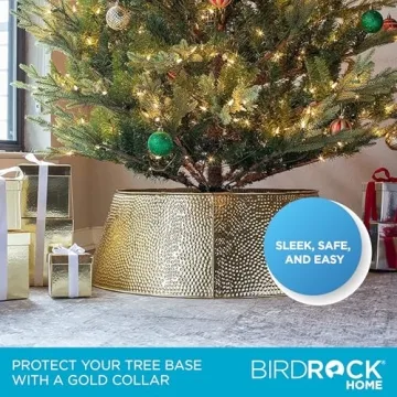 Hammered Metal Christmas Tree Collar by BIRDROCK HOME