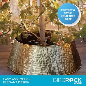Hammered Metal Christmas Tree Collar by BIRDROCK HOME