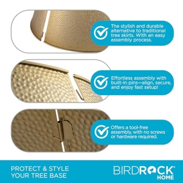 Hammered Metal Christmas Tree Collar by BIRDROCK HOME