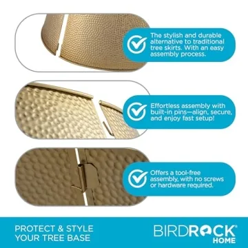 Hammered Metal Christmas Tree Collar by BIRDROCK HOME