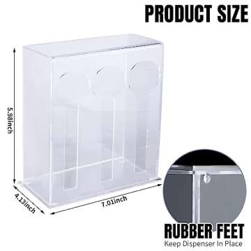 Vesici Plastic Utensil Dispenser Acrylic Utensil Dispenser Silverware Organizer Plastic Utensil Holder Clear Utensil Organizer for Kitchen and Restaurant for Halloween Christmas(3 Compartment,Clear)
