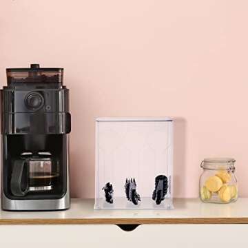 Vesici Plastic Utensil Dispenser Acrylic Utensil Dispenser Silverware Organizer Plastic Utensil Holder Clear Utensil Organizer for Kitchen and Restaurant for Halloween Christmas(3 Compartment,Clear)