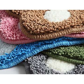 TOPCHANCES Bathroom Rug Mat, Non Slip Big Feet Bath Mat Water Absorbent Bath Rug,Microfiber Doormat Toilet Bath Carpet for Doormats,Tub, Shower (Grey, 16" X 24")