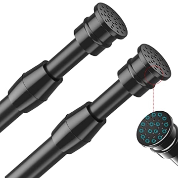 AIZESI Premium Adjustable Spring Tension Curtain Rods (Black) - 28 to 41" - 2Pcs