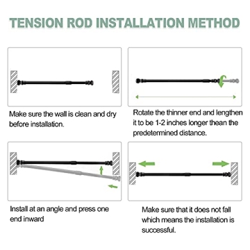 AIZESI Durable Spring Tension Curtain Rods – 2 Pack